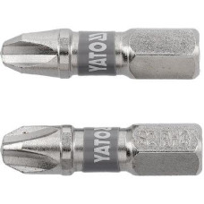 Насадка отверточная PH3х25мм шпиндель HEX 1/4" никелированная YATO 2шт. YT-78002