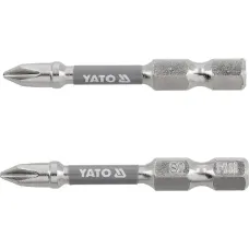 Насадка отверточная PH1х50мм шпиндель HEX 1/4"  никелированная YATO 2шт. YT-78020
