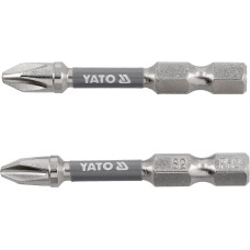 Насадка отверточная PH2х50мм шпиндель HEX 1/4" никелированная YATO 2шт. YT-78021