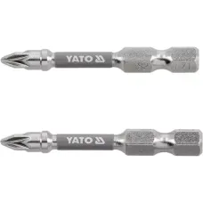 Насадка отверточная PZ1х50мм шпиндель HEX 1/4"  никелированная YATO 2шт. YT-78023