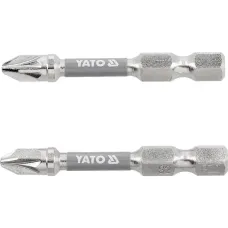 Насадка отверточная PZ2х50мм шпиндель HEX 1/4" никелированная YATO 2шт. YT-78024