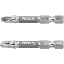 Насадка отверточная PZ3х50мм шпиндель HEX 1/4" никелированная YATO 2шт. YT-78025