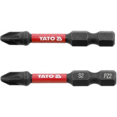 Насадка викруткова ударна PZ2х50мм шпиндель HEX 1/4" YATO 2 шт. YT-78044