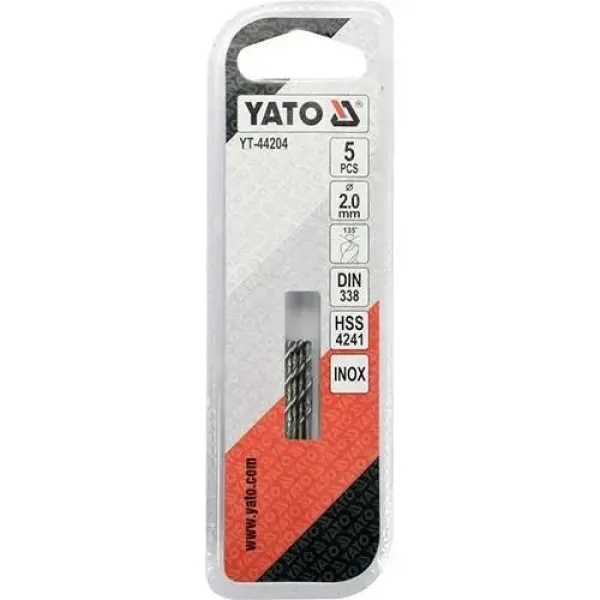 Свердло PREMIUM класу 2.0х50мм для металу YATO 5 шт. YT-44204