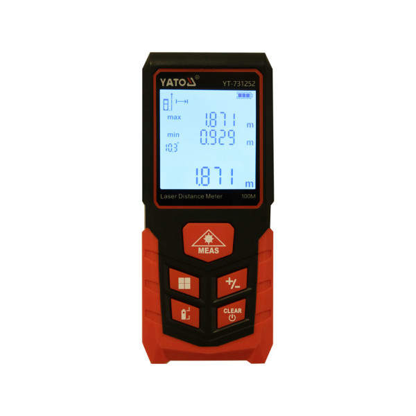 Далекомір-рулетка лазерний до 100 м YATO LCD-дисплей живлення 2-ААА YT-731252