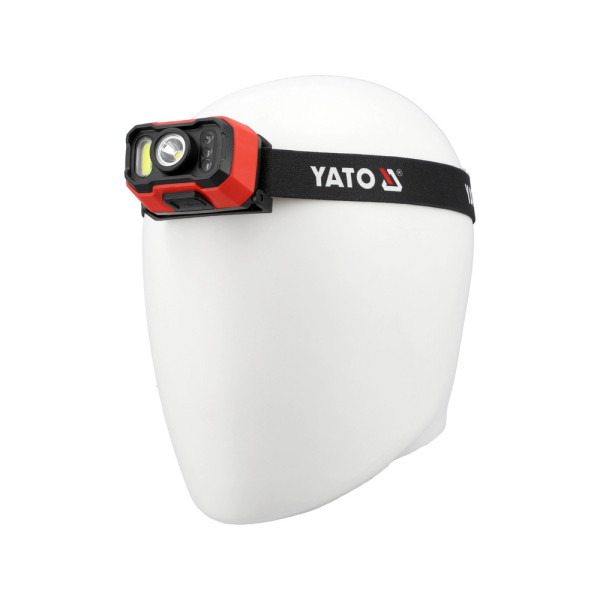 Ліхтар акумуляторний налобний із датчиком руху YATO 8 Вт Li-Po 3.7 В 1.2 Агод 1000 Лм YT-085942