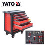 Шкаф сервисный на колесах 7 ящиков с инструментами YATO 958x766x465мм 400предм. YT-55302