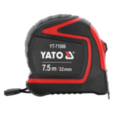 Рулетка измерительная 7.5м x 32мм YATO стальная лента миллиметровая шкала YT-71086