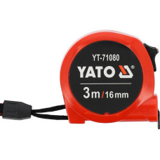 Рулетка измерительная 3м x 16мм YATO стальная лента миллиметровая шкала YT-71080