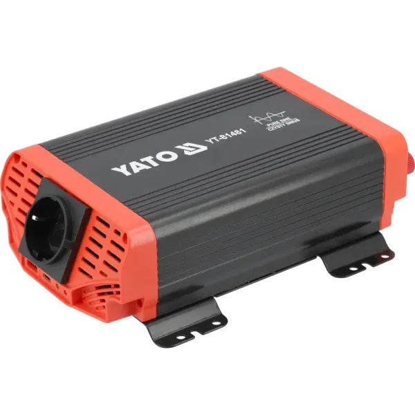 Перетворювач напруги YATO з 12 В DC на 230 В 300 Вт/600 Вт AC USB чиста синусоїда YT-81481