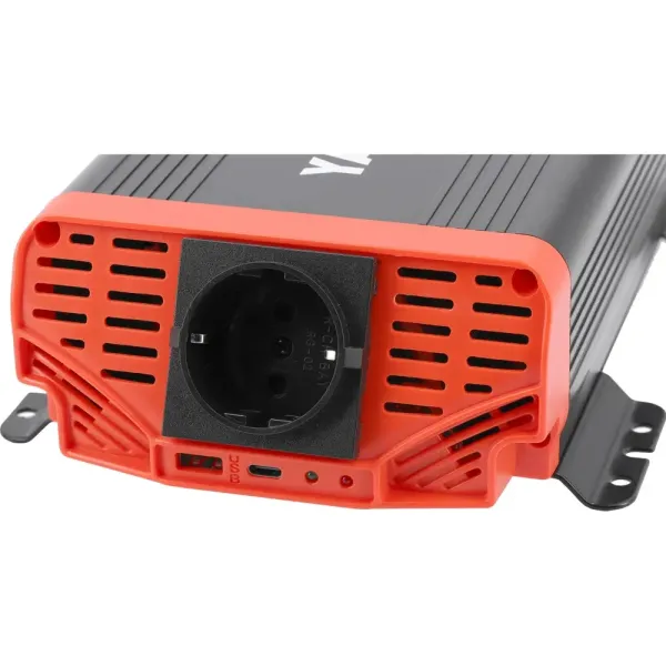 Перетворювач напруги YATO з 12 В DC на 230 В 600 Вт/1200 Вт AC USB чиста синусоїда YT-81482
