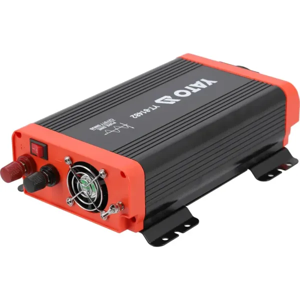 Перетворювач напруги YATO з 12 В DC на 230 В 600 Вт/1200 Вт AC USB чиста синусоїда YT-81482