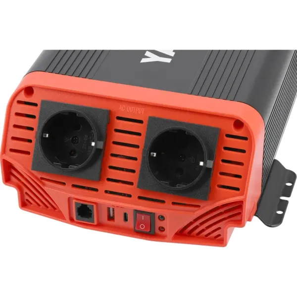 Перетворювач напруги YATO з 12 В DC на 230 В 1 кВт/2 кВт AC USB чиста синусоїда YT-81483