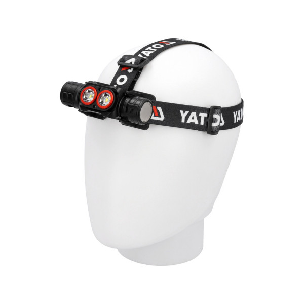 Ліхтар налобний акумуляторний YATO Li-Ion 3.7 В 2.6 А·год 5режимів дальнь160/90/60/12 м YT-085943 YT-085943
