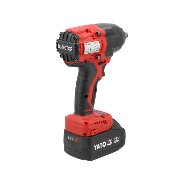 Гайковерт ударний безщітковий YATO Li-Ion 2х18В 4 А·год 1/2" 850 Нм YT-8277935 YT-8277935