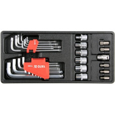 Вкладка в нструментальній шафі YATO Г-обр HEX/TORX ключі + насадки 31 шт. YT-55451 YT-55451