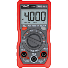 Мультиметр TRUE RMS електричних параметрів YATO LCD-цифровим діапазоном 4000 живлення 2х1.5 В AA YT-730894 YT-730894