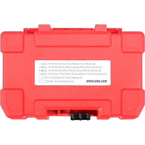 Набор насадок отверточных ударных SL / PH / PZ / Torx 1/4" YATO 37элем YT-04616 YT-04616