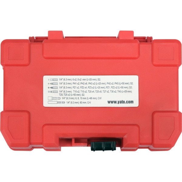 Набір насадок викруткових ударних SL/PH/PZ/Torx 1/4" YATO 54елем YT-04617 YT-04617