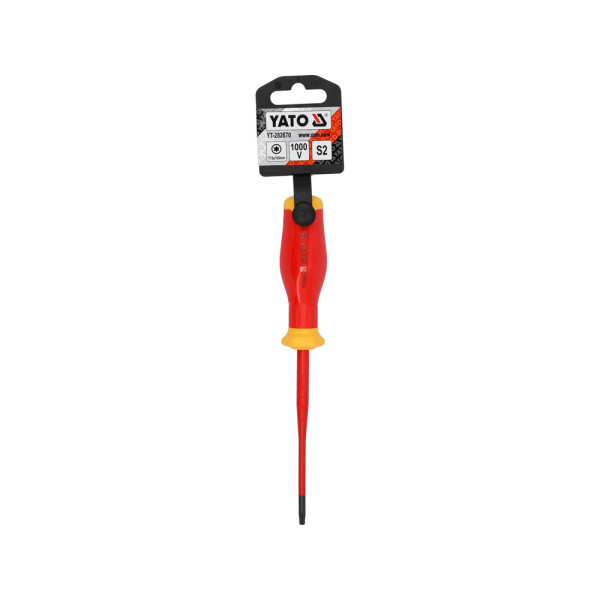Викрутка TORX діелектрична ізольована до 1000 В YATO T15х100/188 мм YT-282670 YT-282670