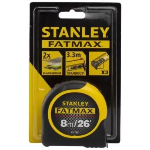 Рулетка FatMax Blade Armor STANLEY 8 м (26") х 32 мм 0-33-726 0-33-726