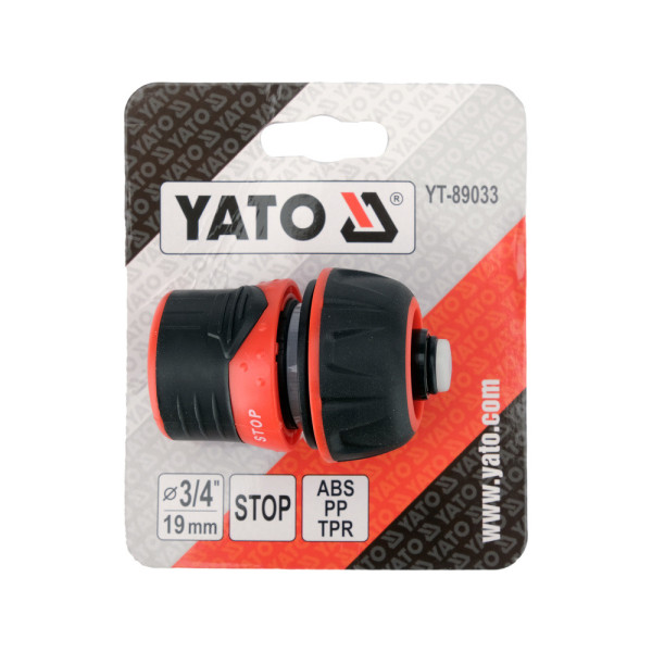 Муфта быстросъемная с фиксацией и "STOP" для водяных шлангов 3/4" YATO YT-89033 YT-89033