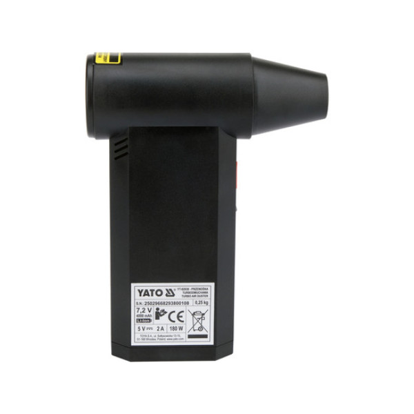 Повітродувка мініакумуляторна YATO Li-Ion 7.2 В 180 Вт 4000 мА·год 4 режими USB YT-82938 YT-82938