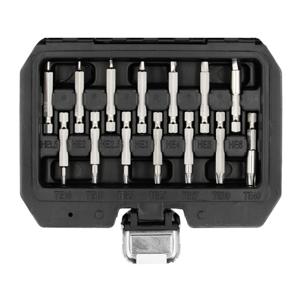 Набор спиральных бит для деформированных винтов Hex и Torx YATO шпиндель 1/4" и 3/8" 19элем.YT-04584 YT-04584