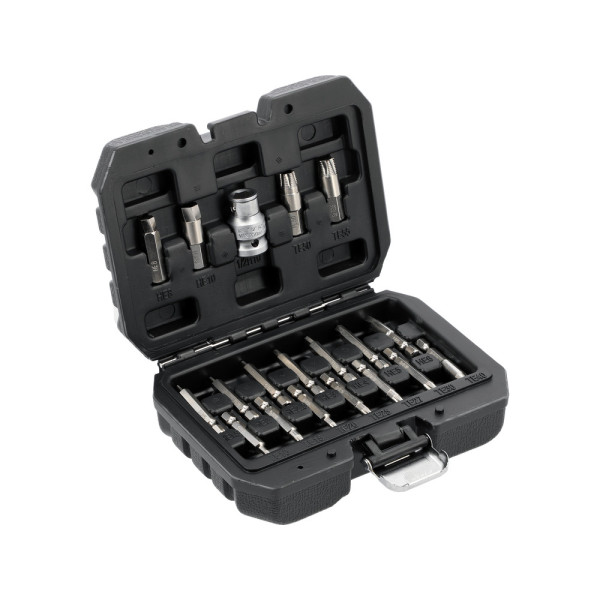Набор спиральных бит для деформированных винтов Hex и Torx YATO шпиндель 1/4" и 3/8" 19элем.YT-04584 YT-04584