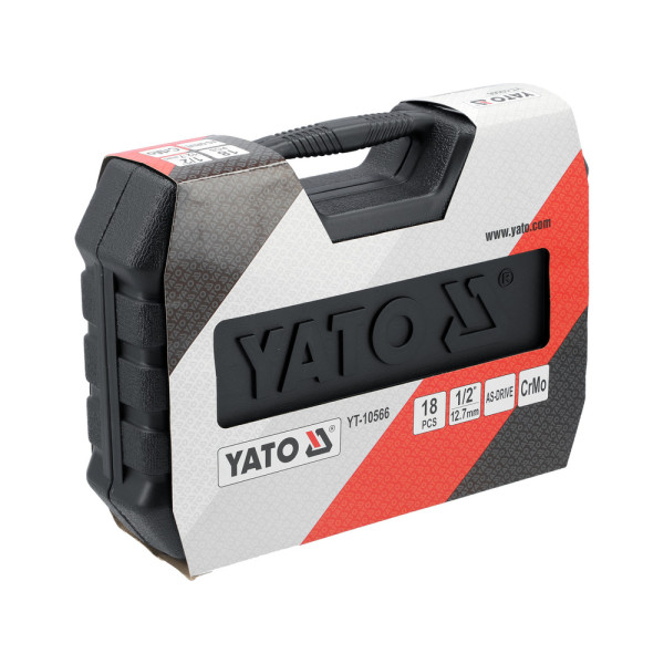 Головки торцеві ударні YATO: квадрат- 1/2", хромомолібденові, 18 штYT-10566 YT-10566
