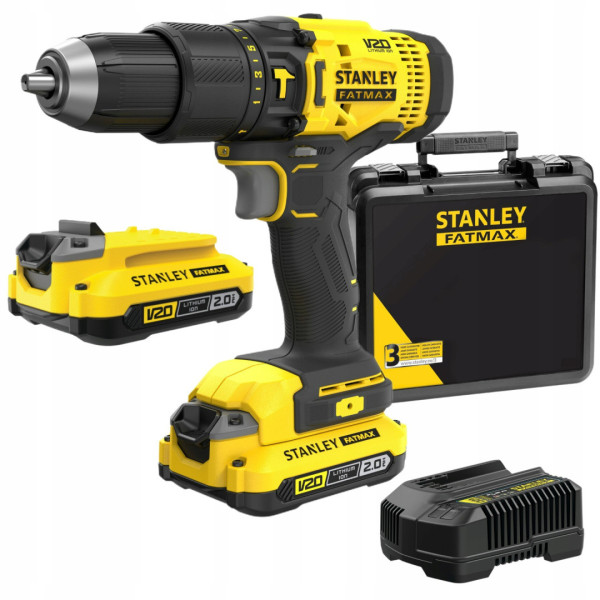 Дриль-шурупокрут безщітковий ударний акумуляторний STANLEY FATMAX 18В 2х2А·год 60 Н·год SFMCD711D22-QW SFMCD711D22-QW