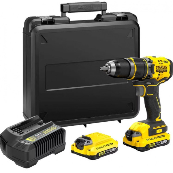 Дриль-шурупокрут ударний безщітковий акумуляторний STANLEY FATMAX 18В 2х2А·год 80 Н·год SFMCD721D2K-QW SFMCD721D2K-QW