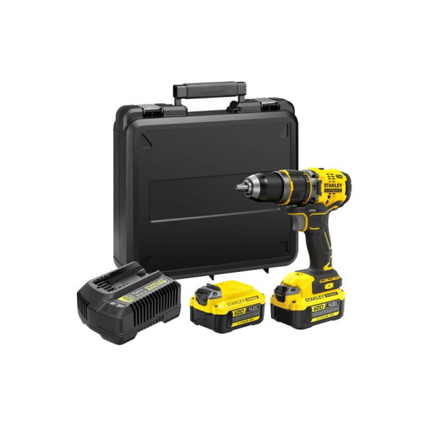 Дриль-шурупокрут ударний безщітковий акумуляторний STANLEY FATMAX 18В 2х4Аг 80 Н·год SFMCD721M2K-QW SFMCD721M2K-QW