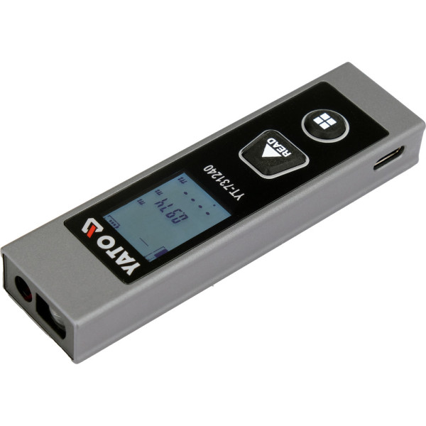 Далекомір лазерний кишеньковий акумуляторний YATO з LCD-дисп, дальнь 30 м ± 5 мм 3.7 В 220 мАYT-731240 YT-731240