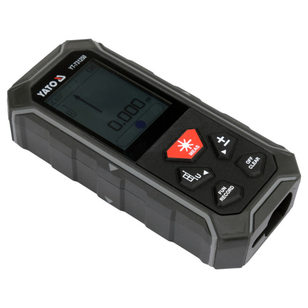 Далекомір лазерний двоспрямований акумуляторний YATO LCD-диспл. даль. 2х100 м ±2 мм 3.7В 850 мА·год YT-731250 YT-731250