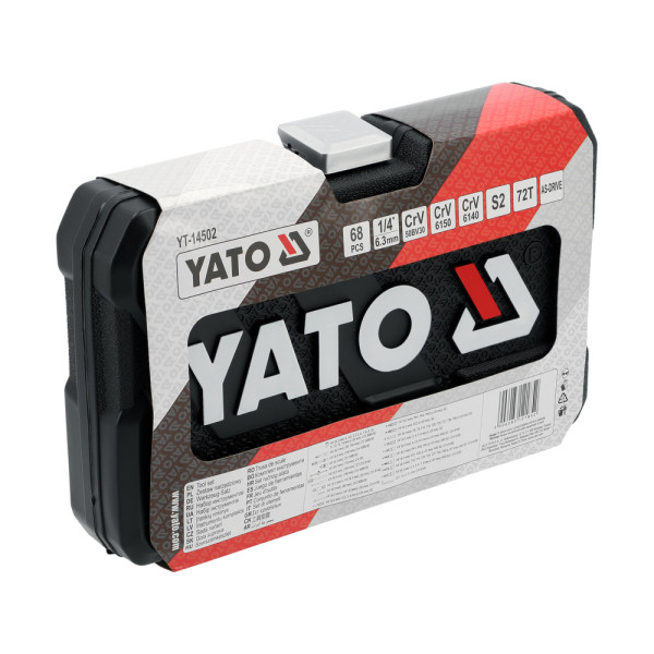 Набор торцевых головок и бит квадрат 1/4" YATO с инструментом 68предм. YT-14502 YT-14502