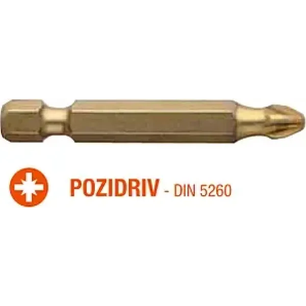 Насадка викруткова POZIDRIV PZ1х50мм Torsion титанове покриття USH ISOTIN 10 шт. UUSG0213630 UUSG0213630