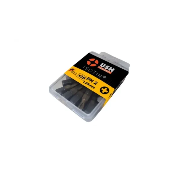 Насадка отверточная PHILIPS PH2х25мм титановое покрытие USH ISOTIN 25шт. UUSL0022342 UUSL0022342