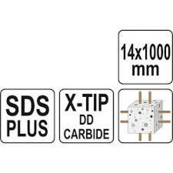 Свердло для залізобетону 14х1000 мм SDS+ Premium 