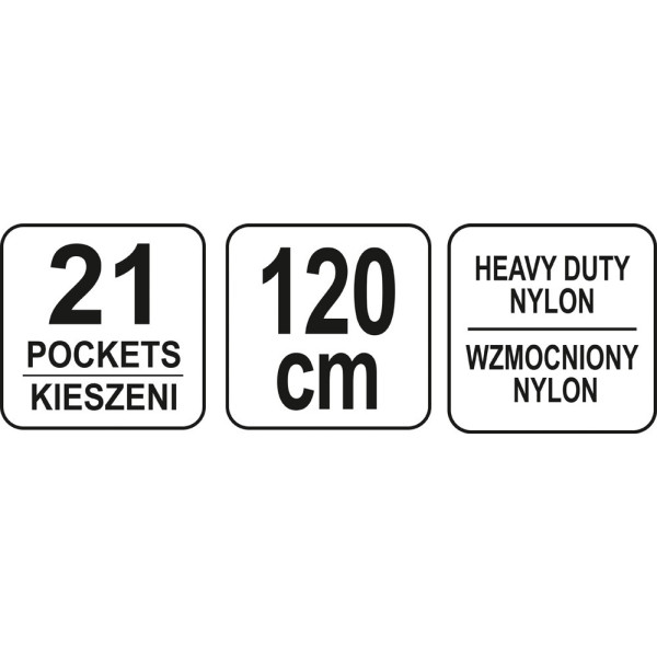 Пояс 21 кишеня для цвяхів та інструментів YATO 120 см YT-7400