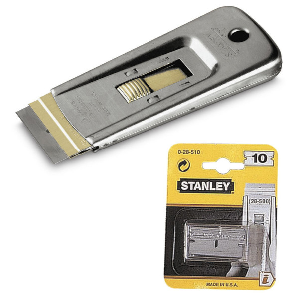 Леза змінні трапецієподібні STANLEY 40 мм для скребка STANLEY (0-28-500) 10 шт. 0-28-510